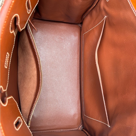 Authentic HERMES BIRKIN 35 chestnut brown veau grain leather gold hardware - Picture 14 of 16